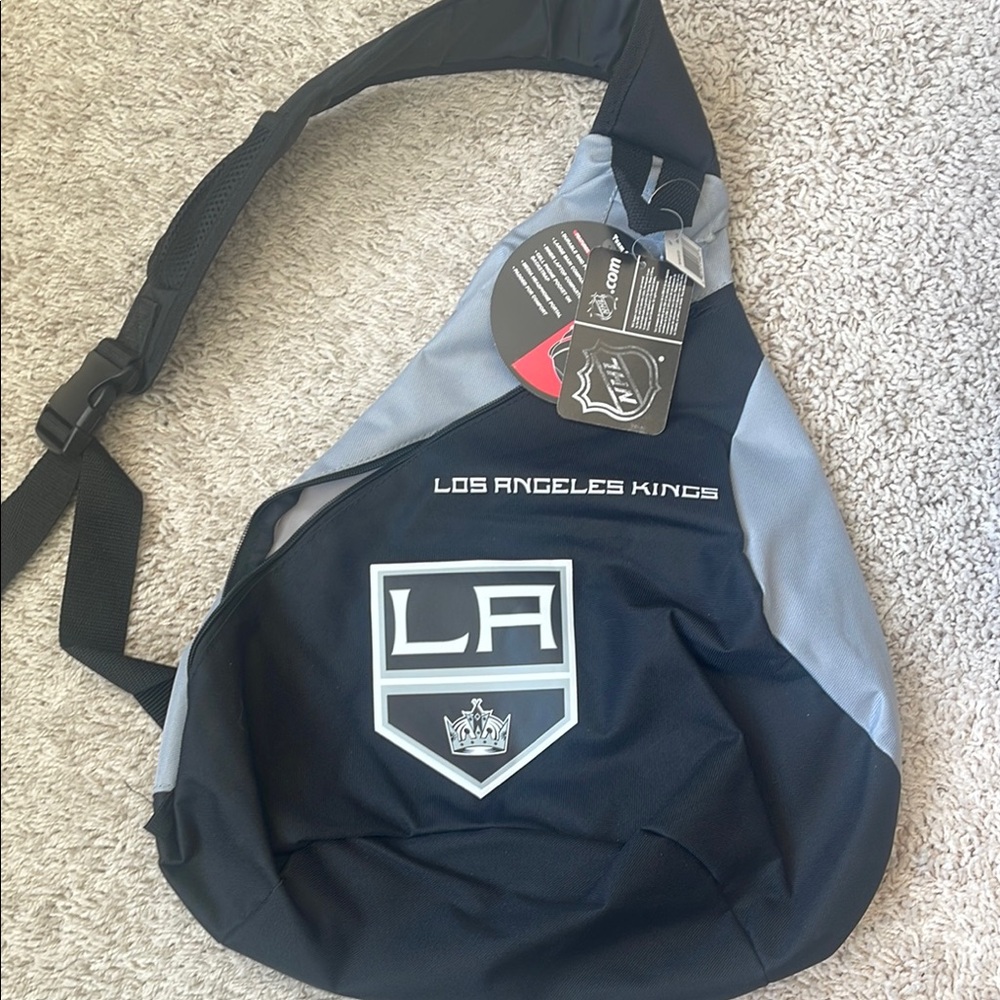 NHL Black and Gray Belt Bag with Adjustable Strap
